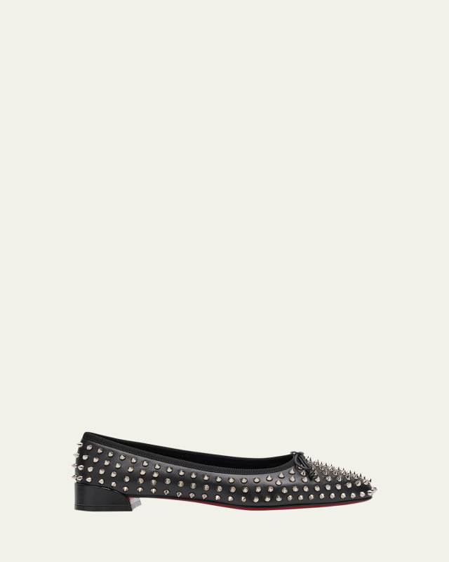 Sweetie Jane Spikes Leather Red Sole Flats