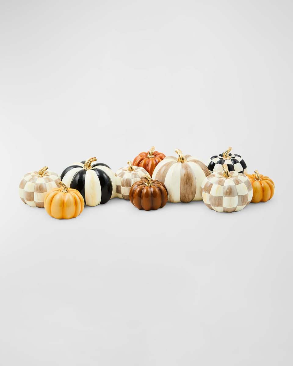 Autumnology Check & Stripe Pumpkin Cluster