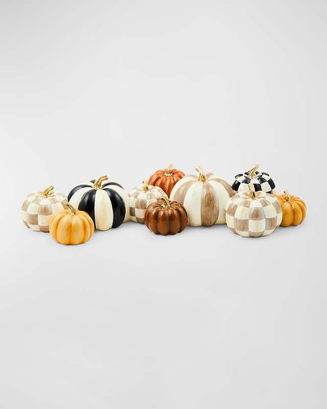 Autumnology Check & Stripe Pumpkin Cluster