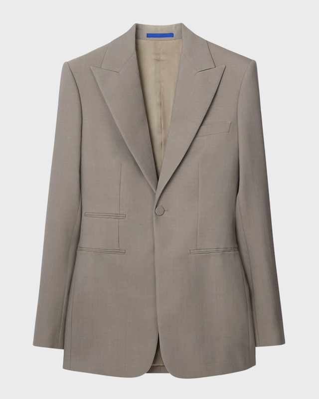 Single-Breasted Wool Blazer Jacket