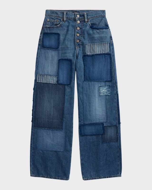 High-Rise Wide-Leg Cropped Jeans
