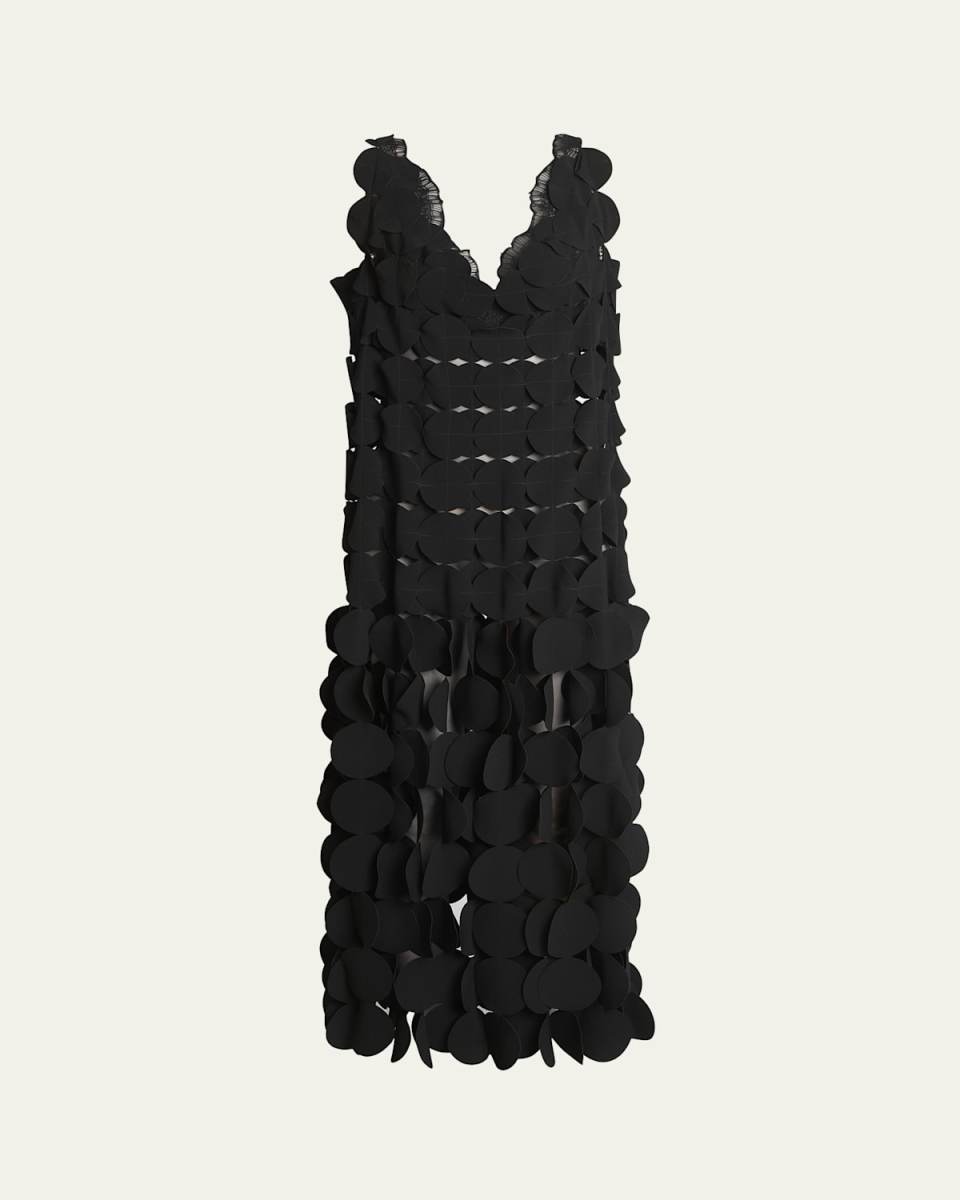 Layered Multi-Circle Dress with Lace Inserts