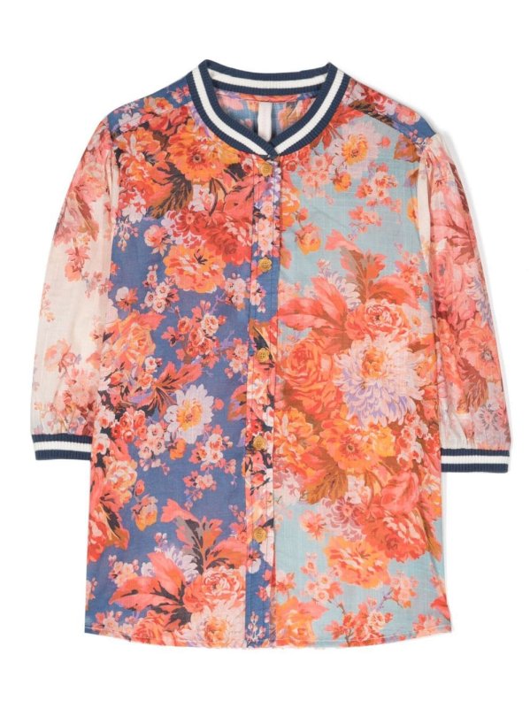 floral-print cotton shirt