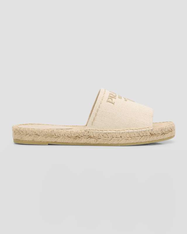 Embroidered Linen Espadrille Sandals