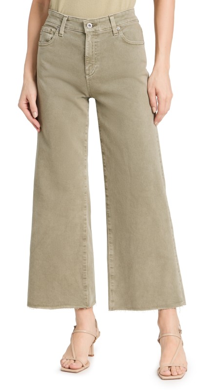 AG Saige Wide Leg Crop Jeans Sulfur Dried Parsley