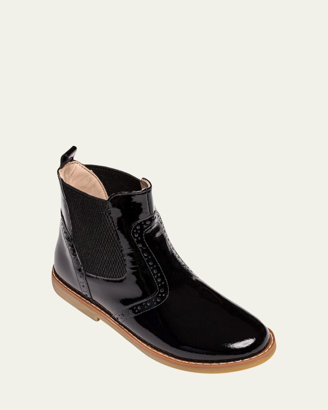 Girl's Patent Leather Ankle Boots, Toddler/Kids