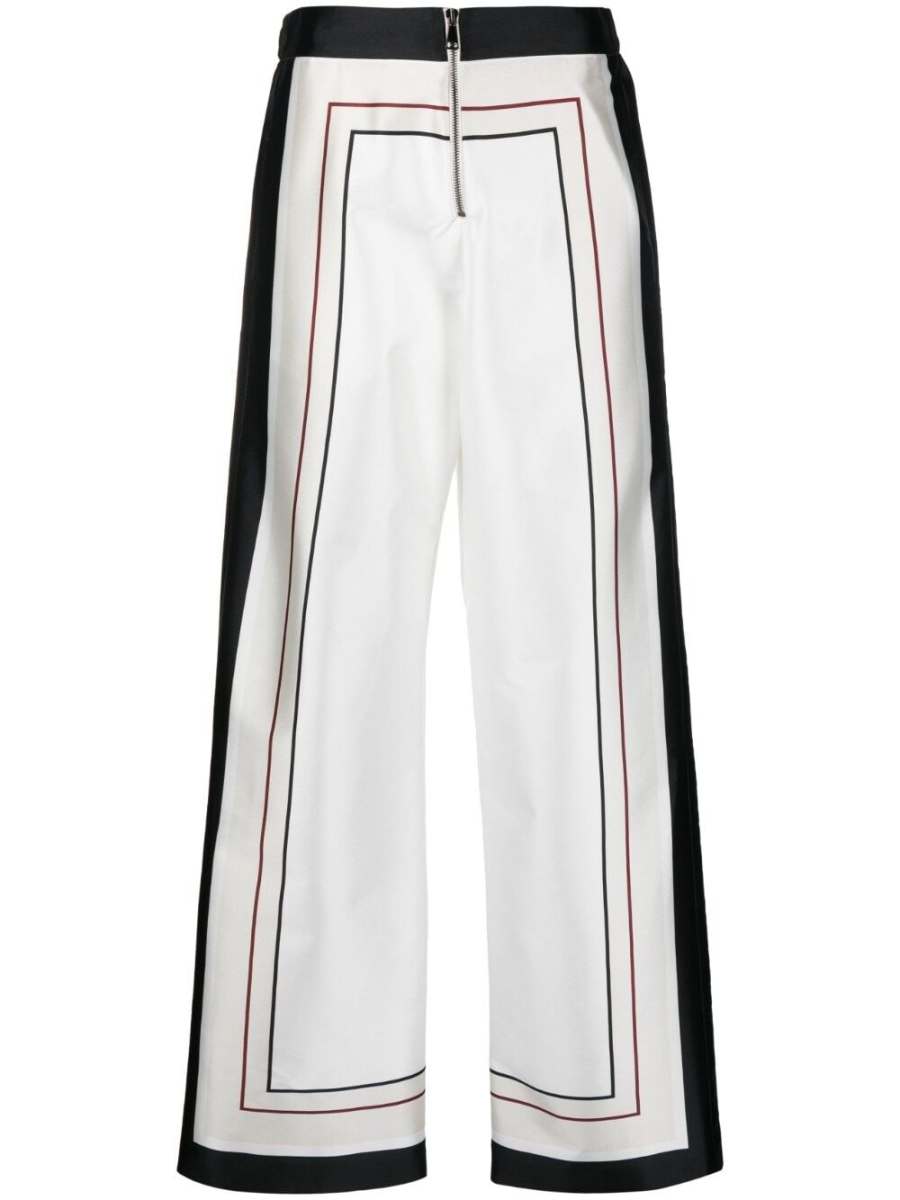 stripe-print wide-leg trousers