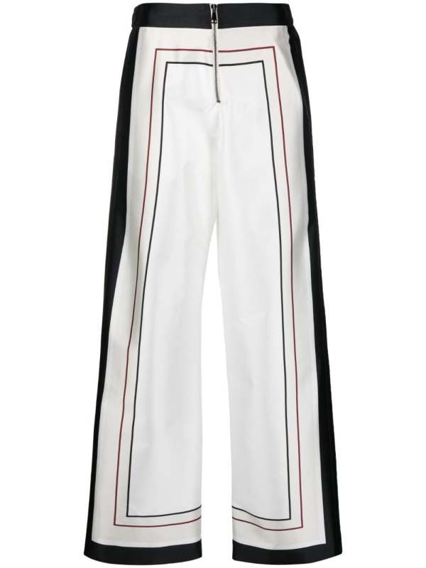 stripe-print wide-leg trousers