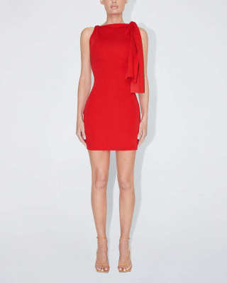 khy Sueded Stretch Knotted Mini Dress