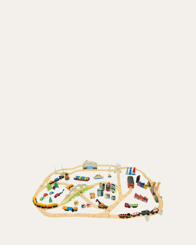 Mountain View 58-Piece Wooden Train Set
