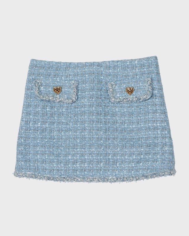 Girl's Aubazine Tweed Embellished Skirt, Size 12-