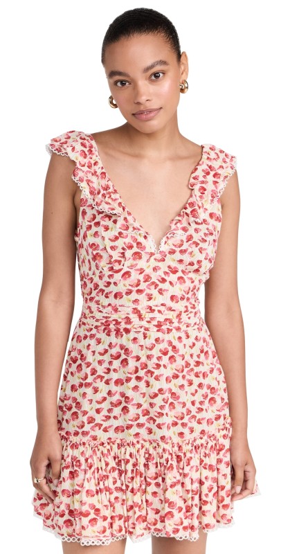 Poupette St Barth Mini Dress Bruna White Red Alamy