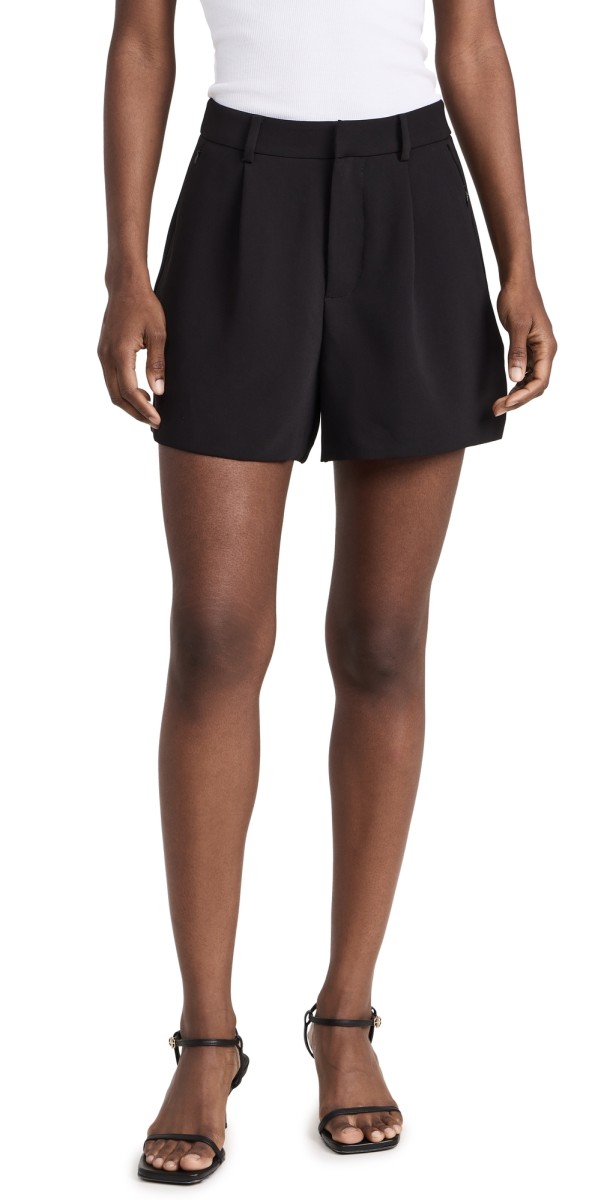 Good American Luxe Suiting Trouser Shorts Black001