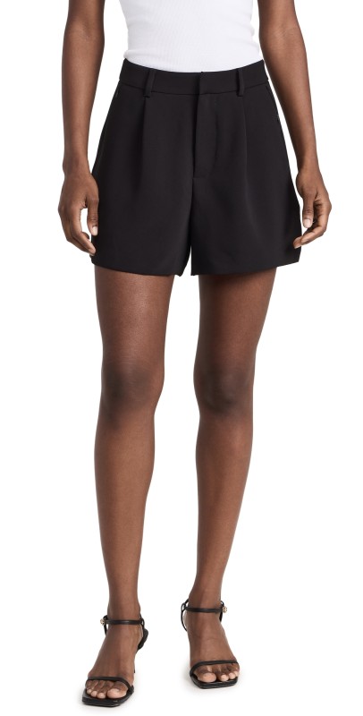 Good American Luxe Suiting Trouser Shorts Black001