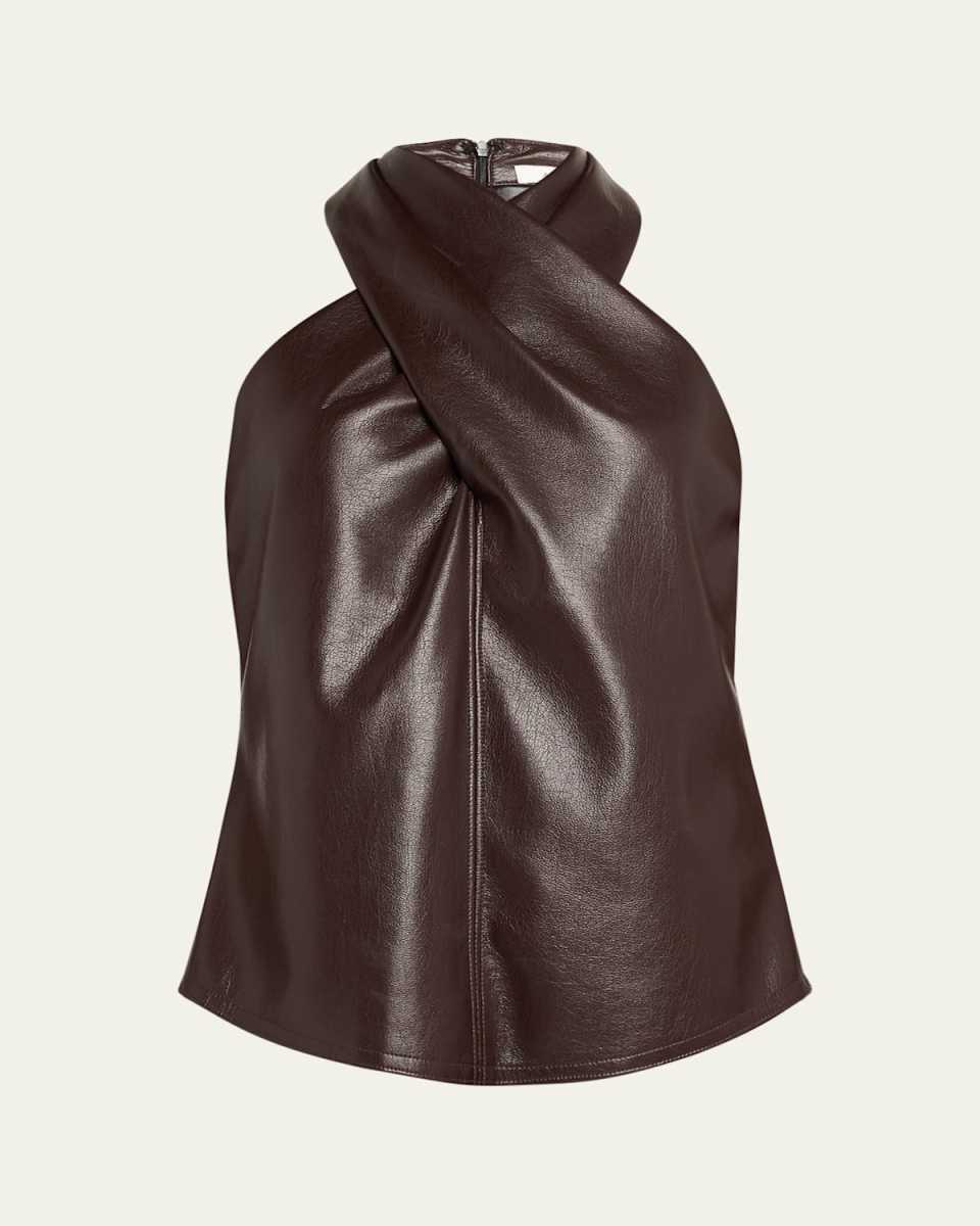 Quinn Crisscross Faux-Leather Top