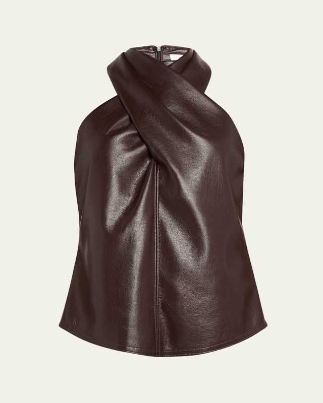 Quinn Crisscross Faux-Leather Top