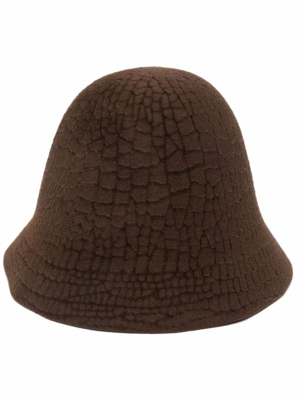 cracked-texture bucket hat