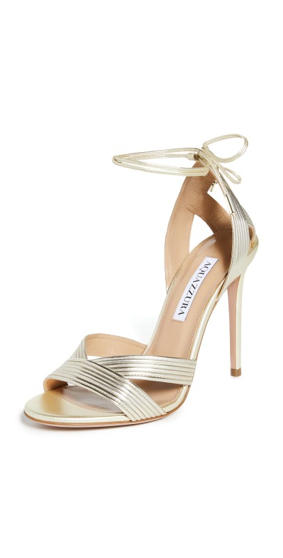 Aquazzura 105mm Ari Sandals Soft Gold