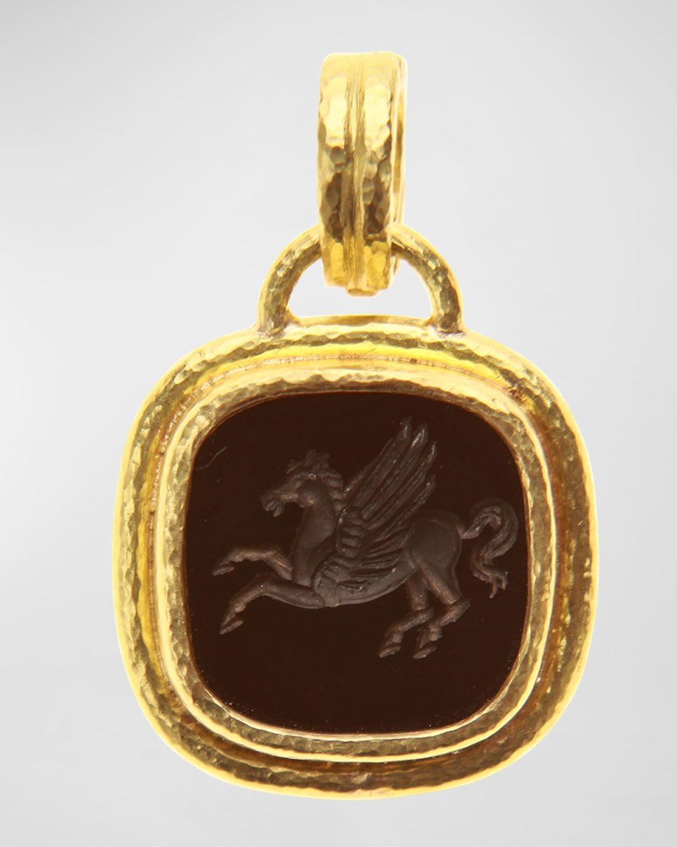 19K Pegasus Onyx Pendant