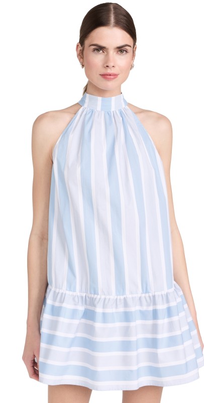 STAUD Mini Marlowe Dress Adriatic Stripe