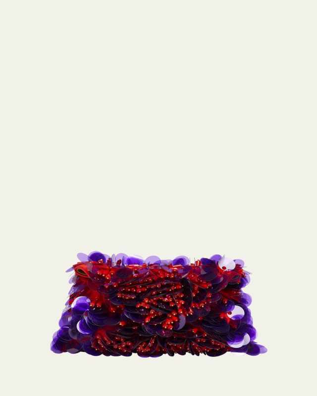 Envelope Sequins Embroidered Clutch Bag