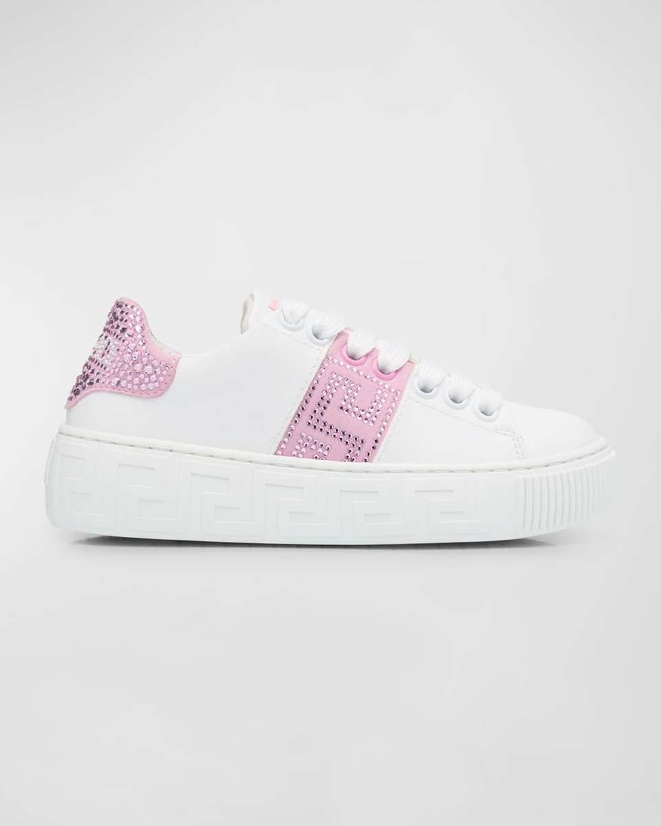 Girl's La Greca Rhinestone Low-Top Sneakers, Toddler