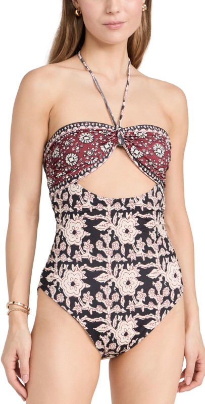 Sea Danae Print Halter Neck One Piece Red