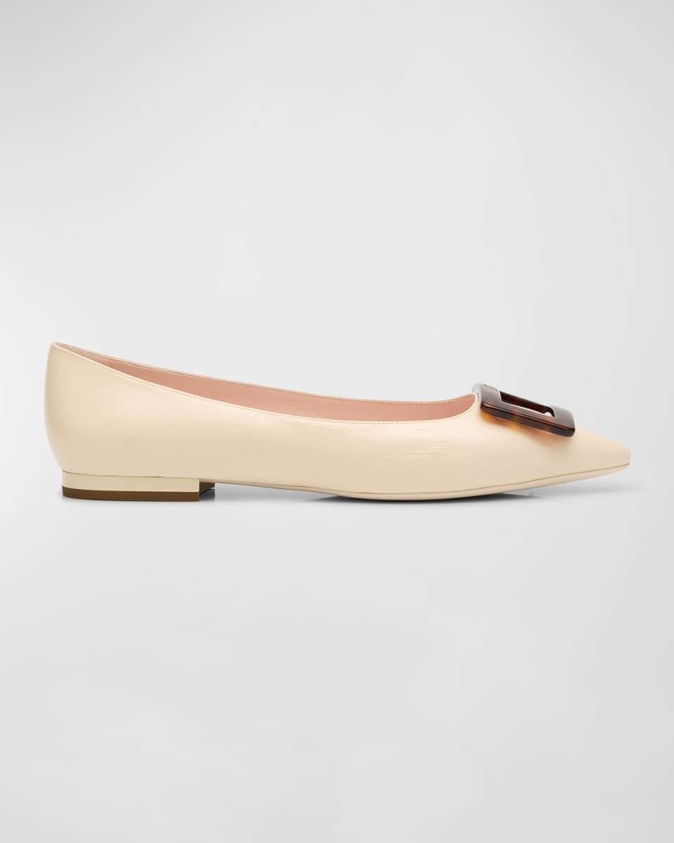 Gommettine Tortoiseshell Buckle Ballerina Flats