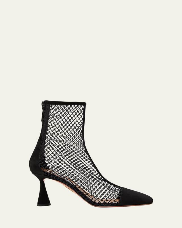 Amore Net Zip Ankle Booties