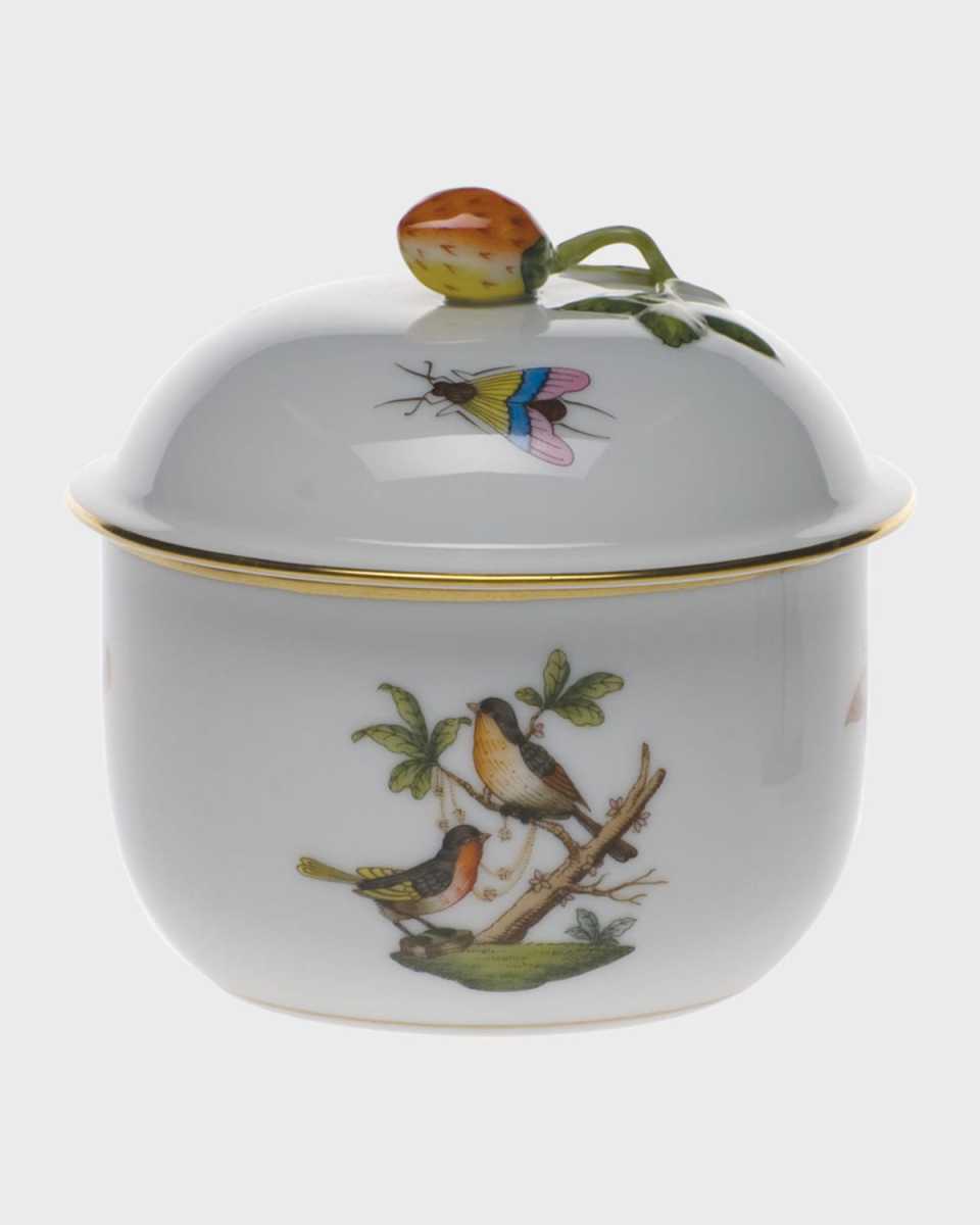 Rothschild Bird Covered Sugar Dish with Strawberry
