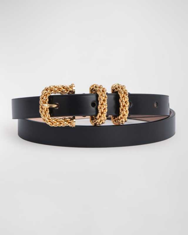 Kat Semi-Patent Leather Belt