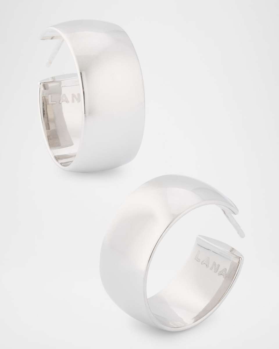 14K 25mm Curved Bold Hollow Hoops