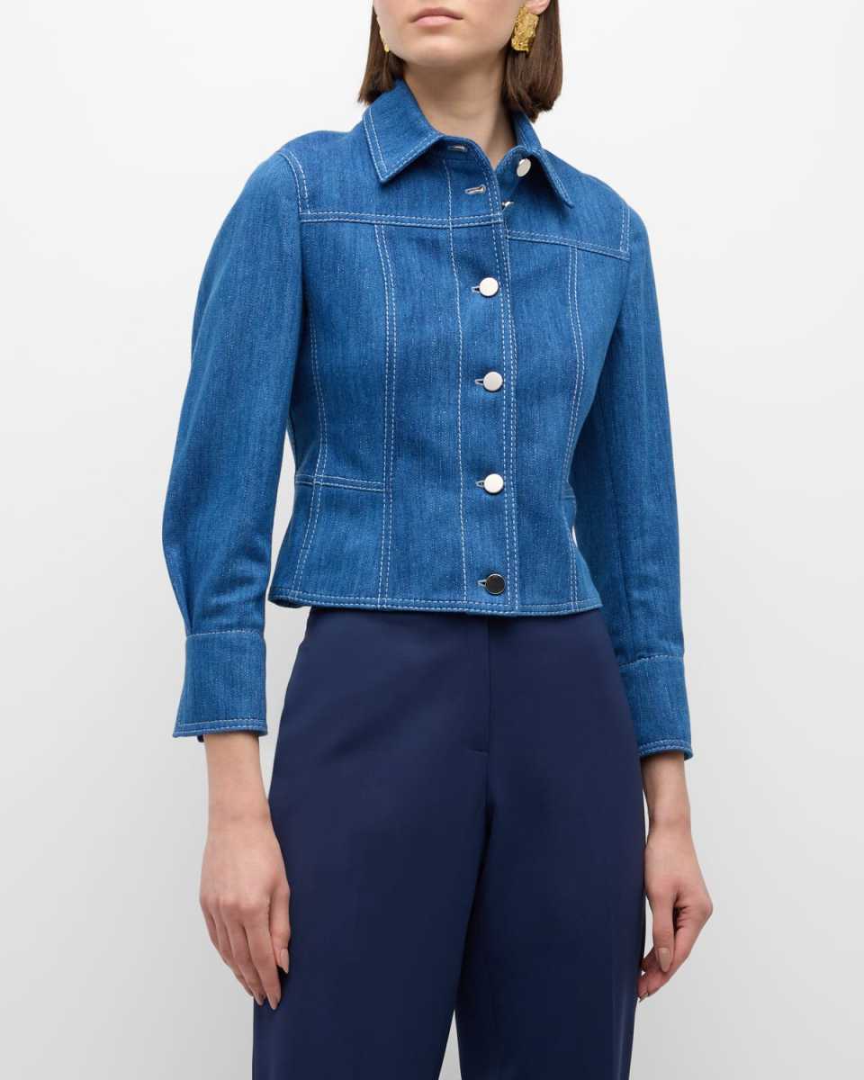 Washed Denim Fitted Jacket