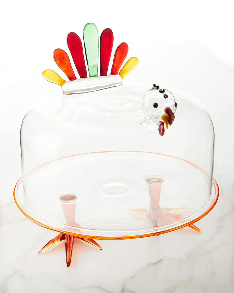 Turkey Cake Plate w/ Dome