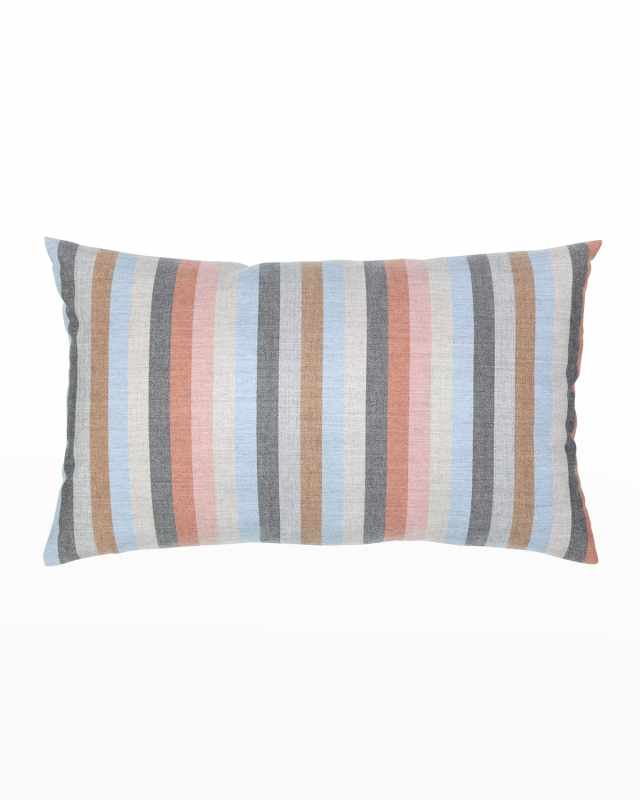 Corsica Smoke Indoor/Outdoor Lumbar Pillow, 12" x 20"