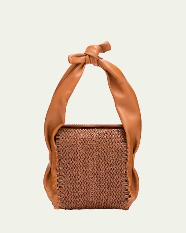 Molta Raffia & Leather Top-Handle Bag