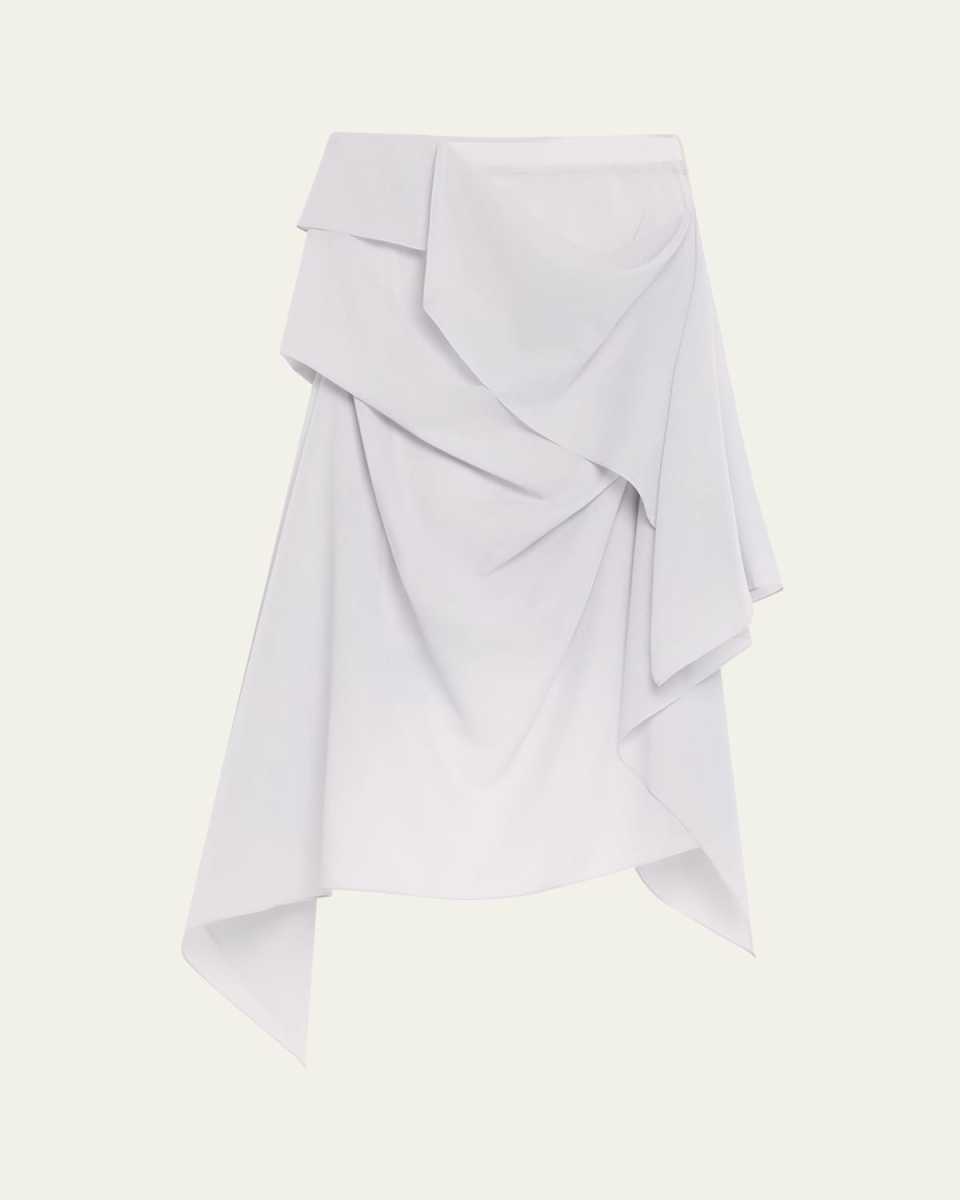 Over The Body Draped Wool Midi Skirt