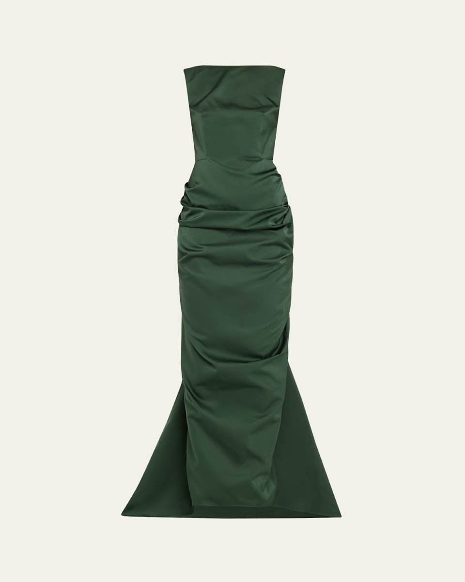 Danama Draped Train Backless Gown
