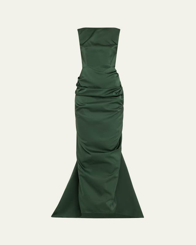 Danama Draped Train Backless Gown