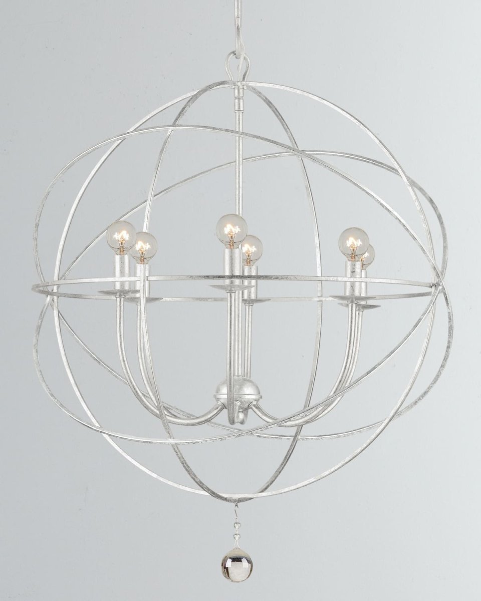 Solaris 6-Light Silver Sphere Chandelier