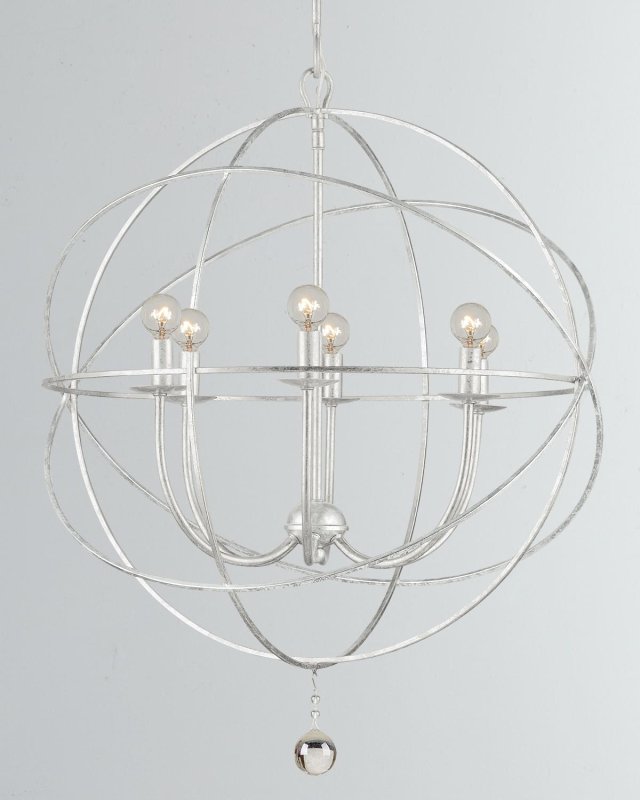Solaris 6-Light Silver Sphere Chandelier