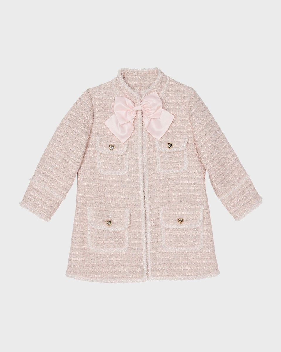 Girl's Aubazine Tweed Embellished Coat, Size 12-