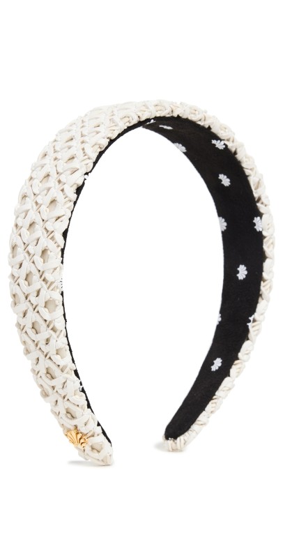 Lele Sadoughi Raffia Bessette Headband Ivory