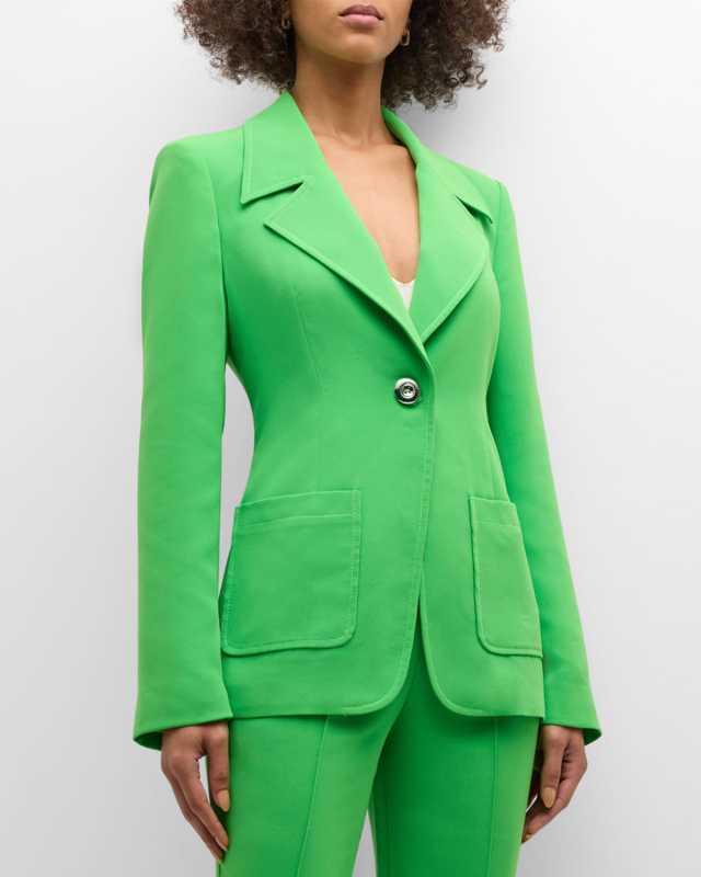 Sola Crepe Oversized Cutaway Blazer