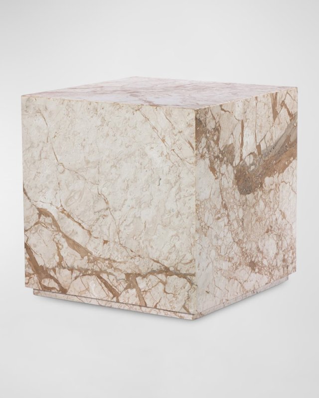 Modern Marble Plinth End Table