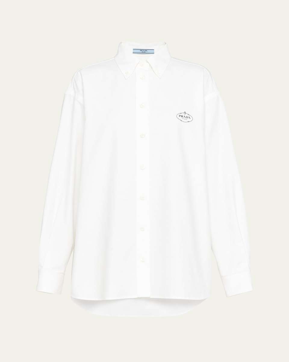 Logo-Embroidered Oxford Menswear Shirt