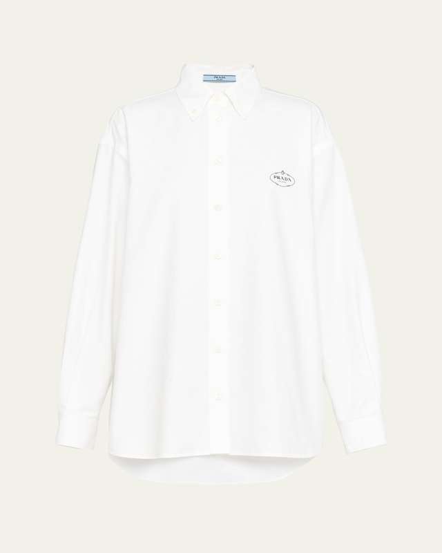 Logo-Embroidered Oxford Menswear Shirt
