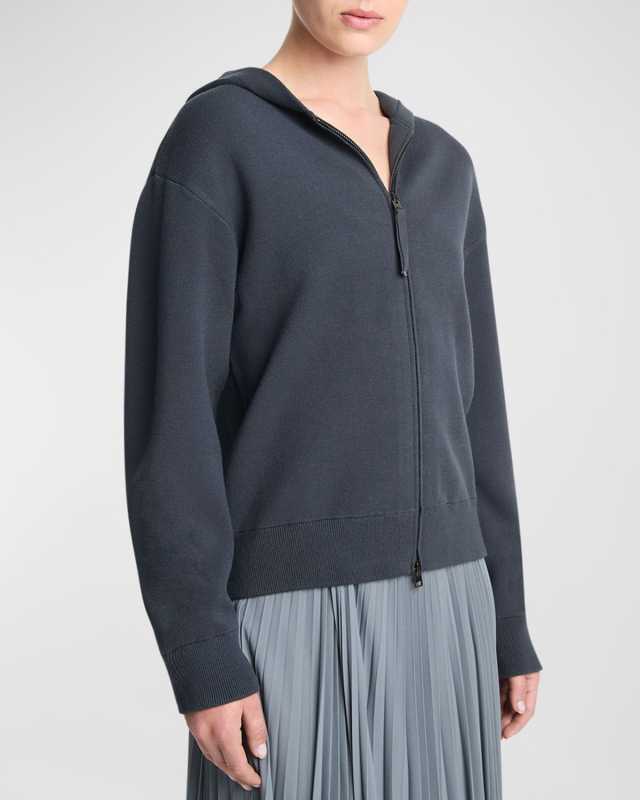 Two-Way Zip Drop-Shoulder Hoodie