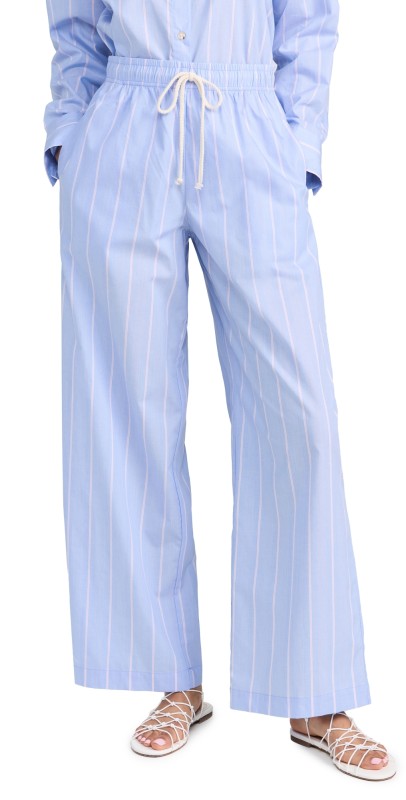 DONNI. The Stripe Pop Pants Tomato Pinstripe