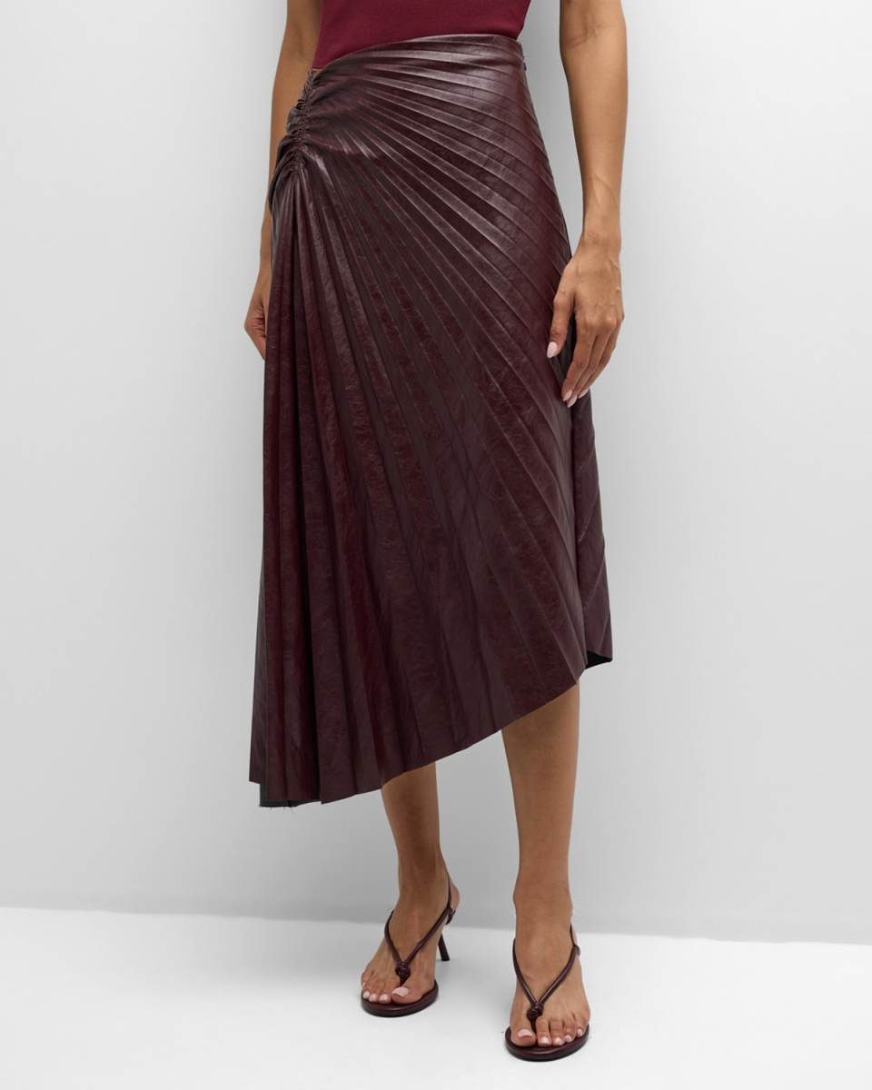 Tracy Pleated High-Low Midi Skirt
